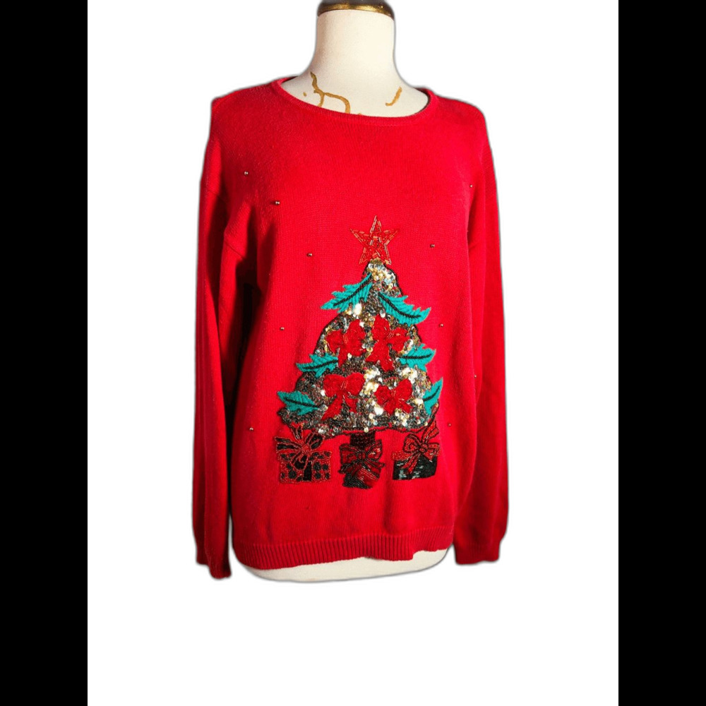 Lindsey Blake Sweater Size XL Vintage 90's Statement Piece Christmas Holiday Top